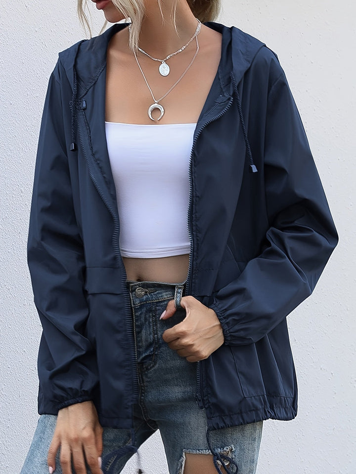 Eva | Effen kleur windjack met lange mouwen
