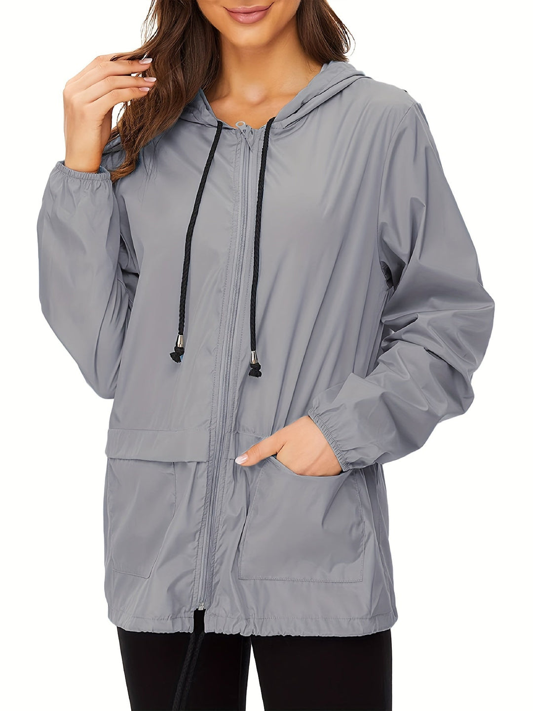 Eva | Effen kleur windjack met lange mouwen