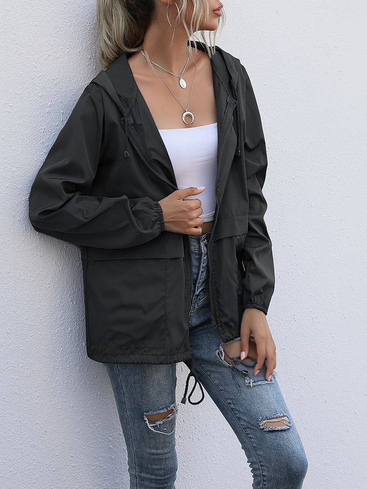 Eva | Effen kleur windjack met lange mouwen