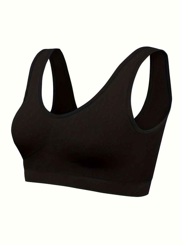 Eva | Set van 3 effen tanktops en naadloze sport-bh