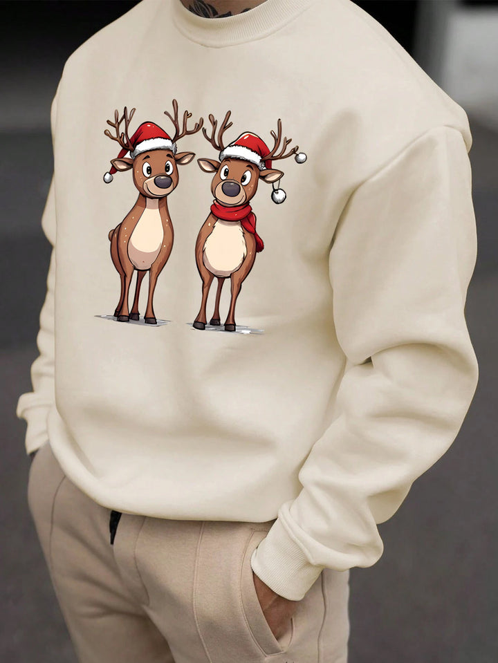 Eziah | Feestelijke rendierprint heren sweatshirt