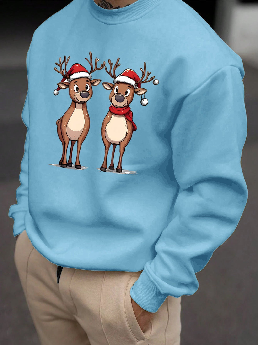 Eziah | Feestelijke rendierprint heren sweatshirt