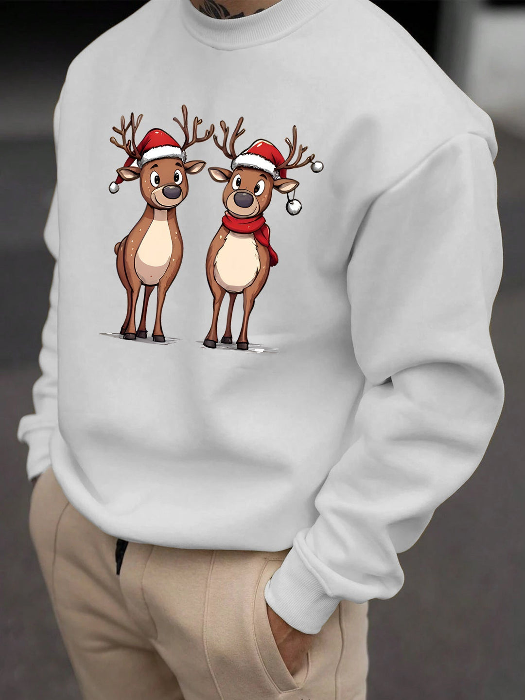 Eziah | Feestelijke rendierprint heren sweatshirt