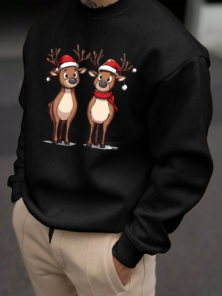 Eziah | Feestelijke rendierprint heren sweatshirt