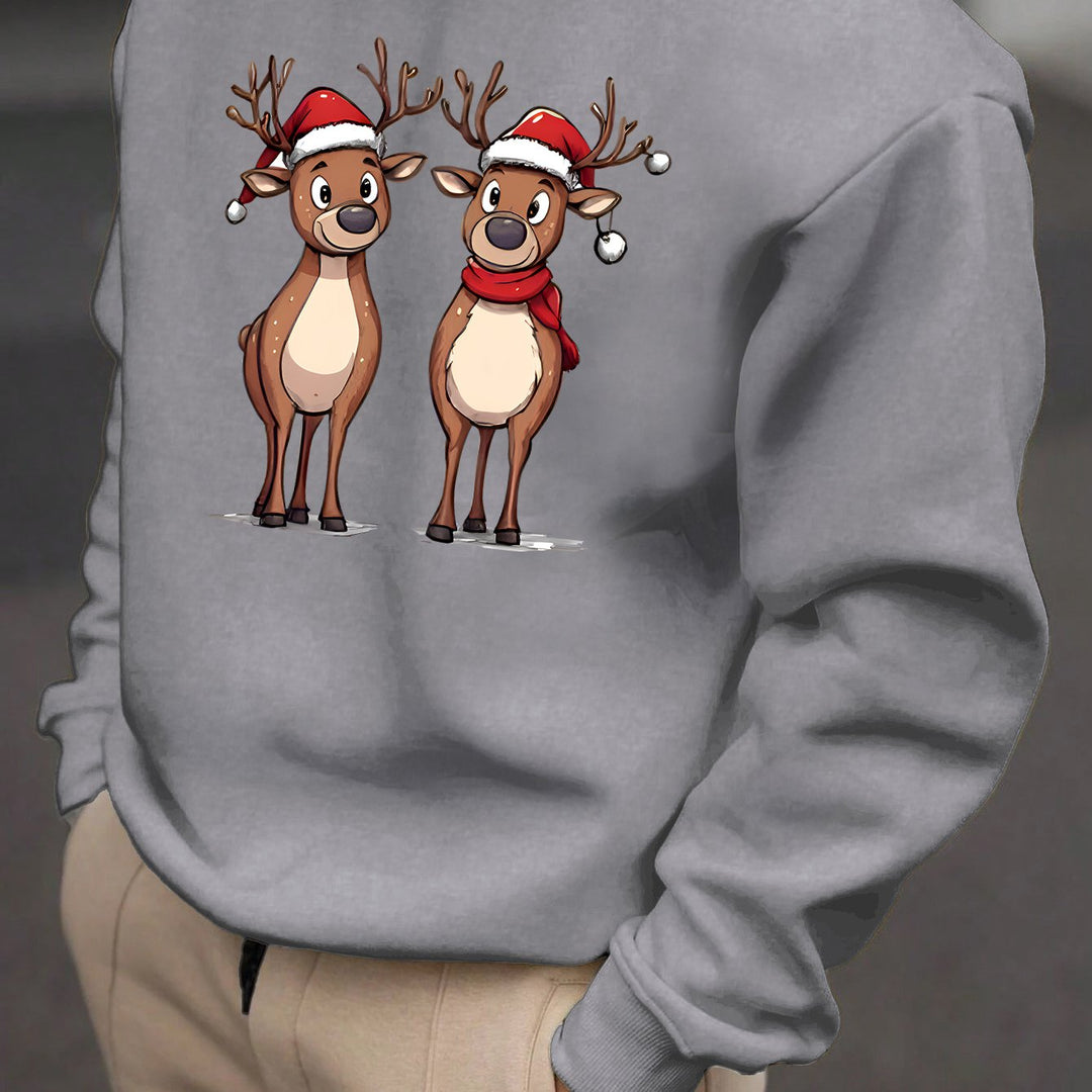 Eziah | Feestelijke rendierprint heren sweatshirt