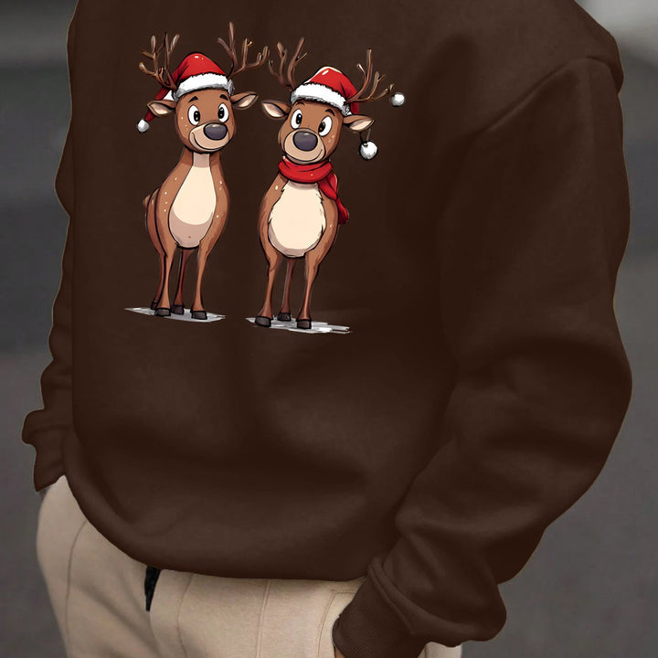 Eziah | Feestelijke rendierprint heren sweatshirt