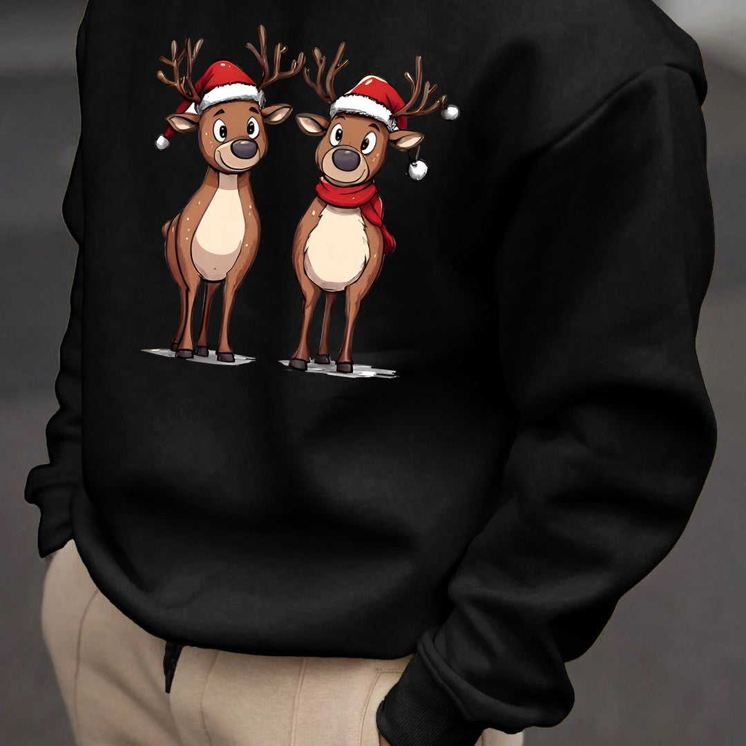 Eziah | Feestelijke rendierprint heren sweatshirt