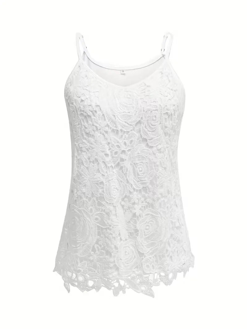 kanten tanktop met V-neck