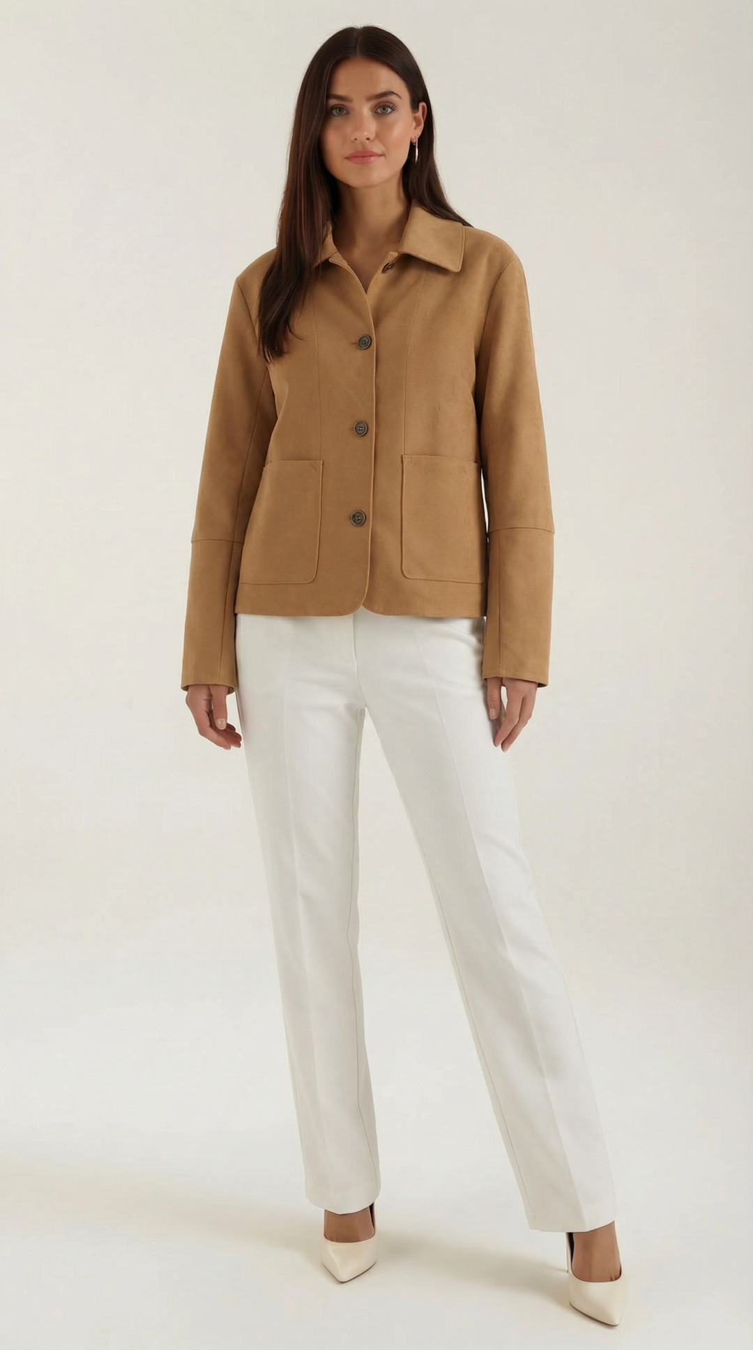 Korte Jacke Met Knopsluiting Voor Casual Dagen
