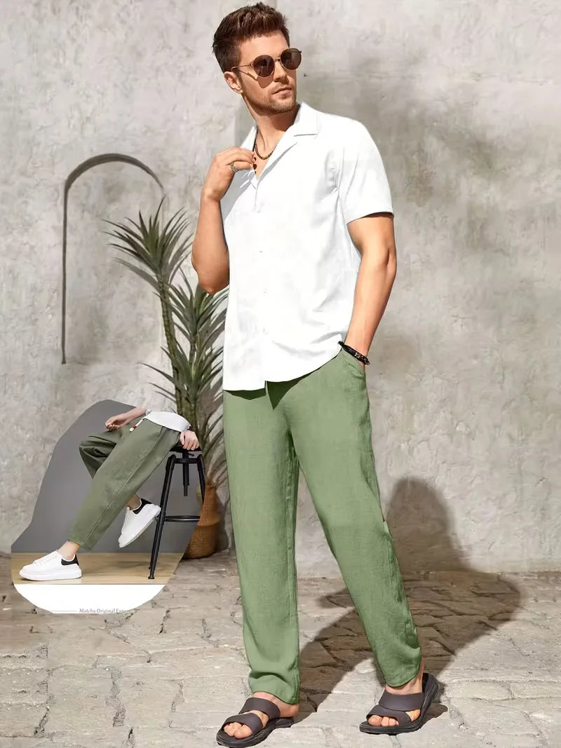 Pantalons met drawstring en straight leg