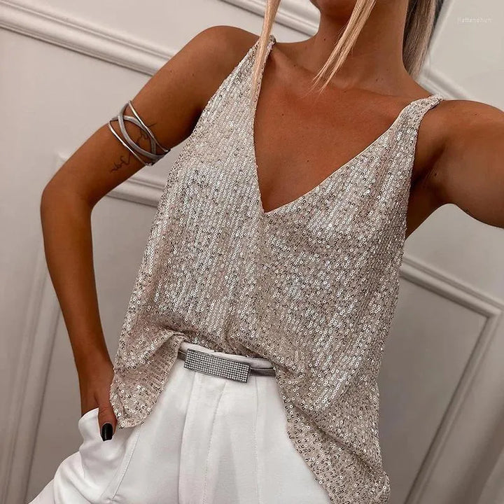 Fay | Elegante camitop met lovertjes
