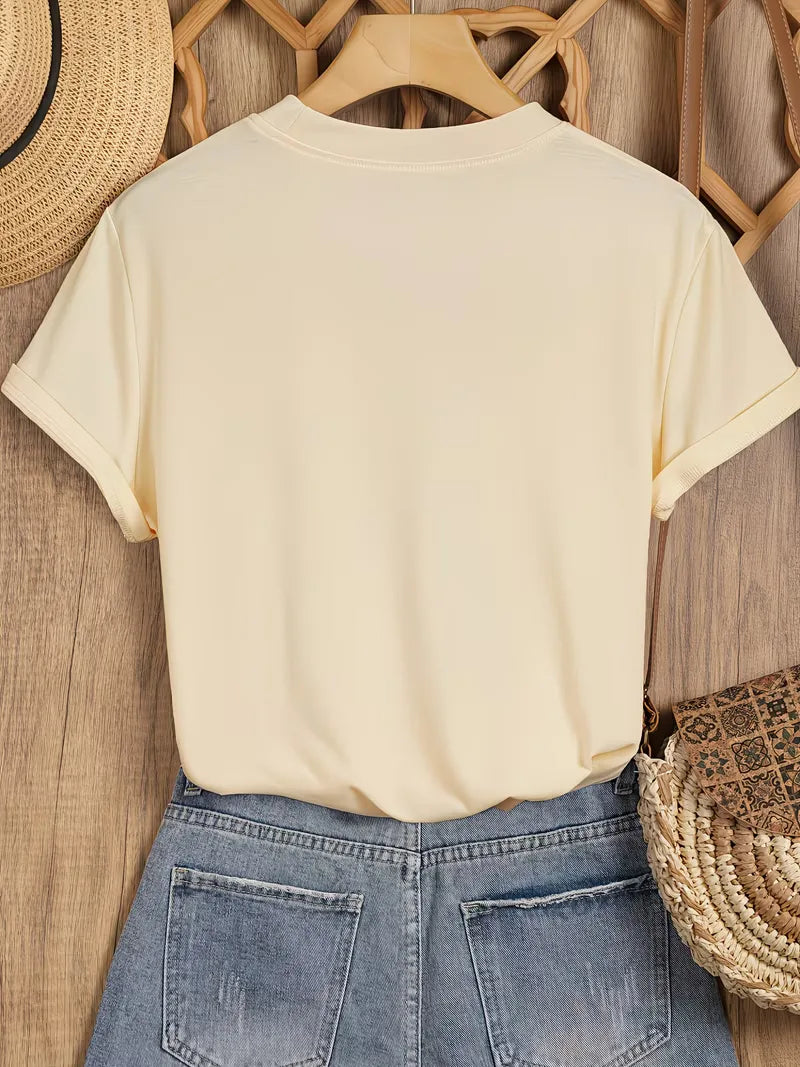 T-shirt met lotus bloemenprint