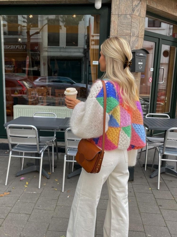 Femke | Kleurrijke gebreide wollen trui