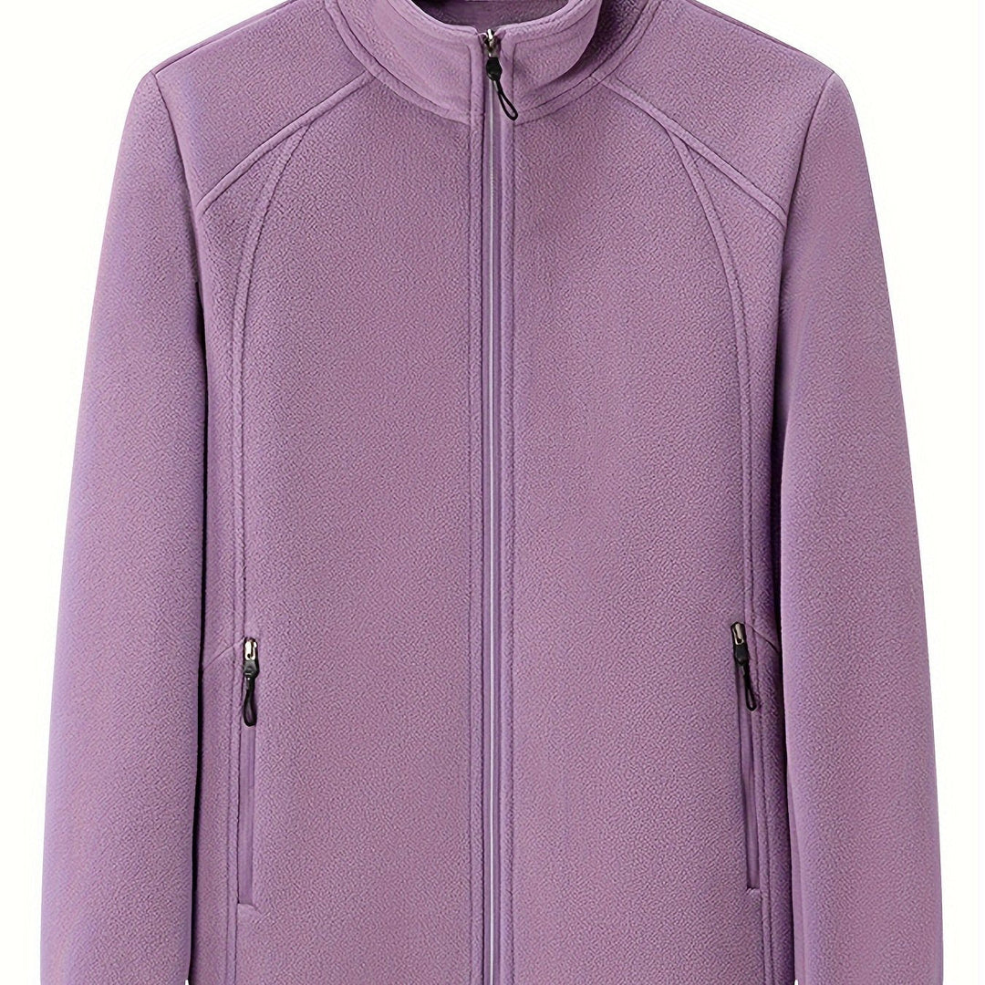 Fenna | Pluche outdoor jas met staande kraag en lange mouw