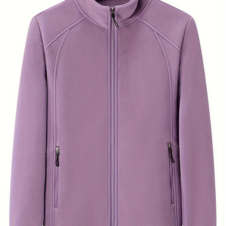 Fenna | Pluche outdoor jas met staande kraag en lange mouw