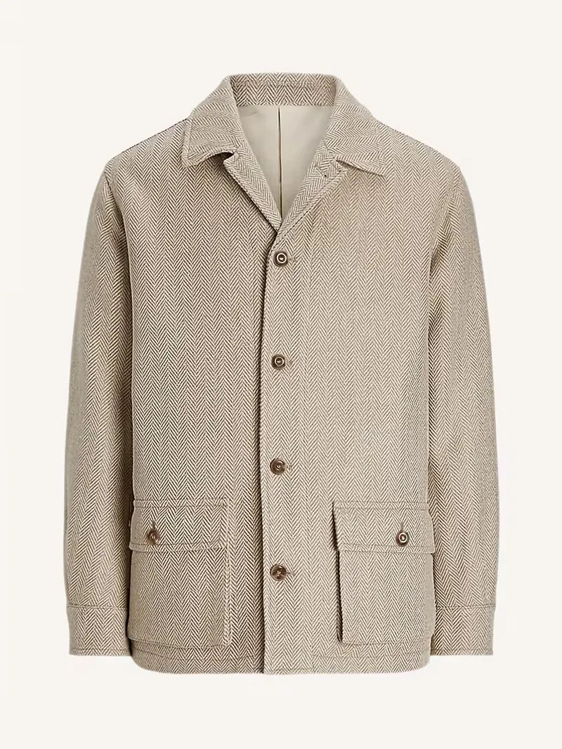 Trenchcoat met herringbone patroon