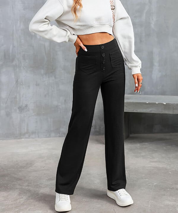 Fleur | Elastische hoge taille broek