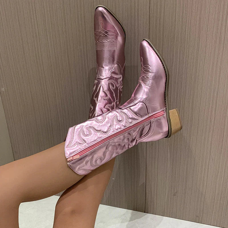 Fleur | Elegante metallic cowboy laarzen