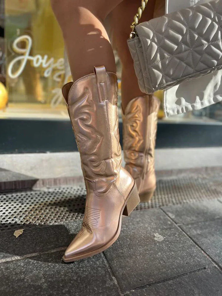 Fleur | Elegante metallic cowboy laarzen