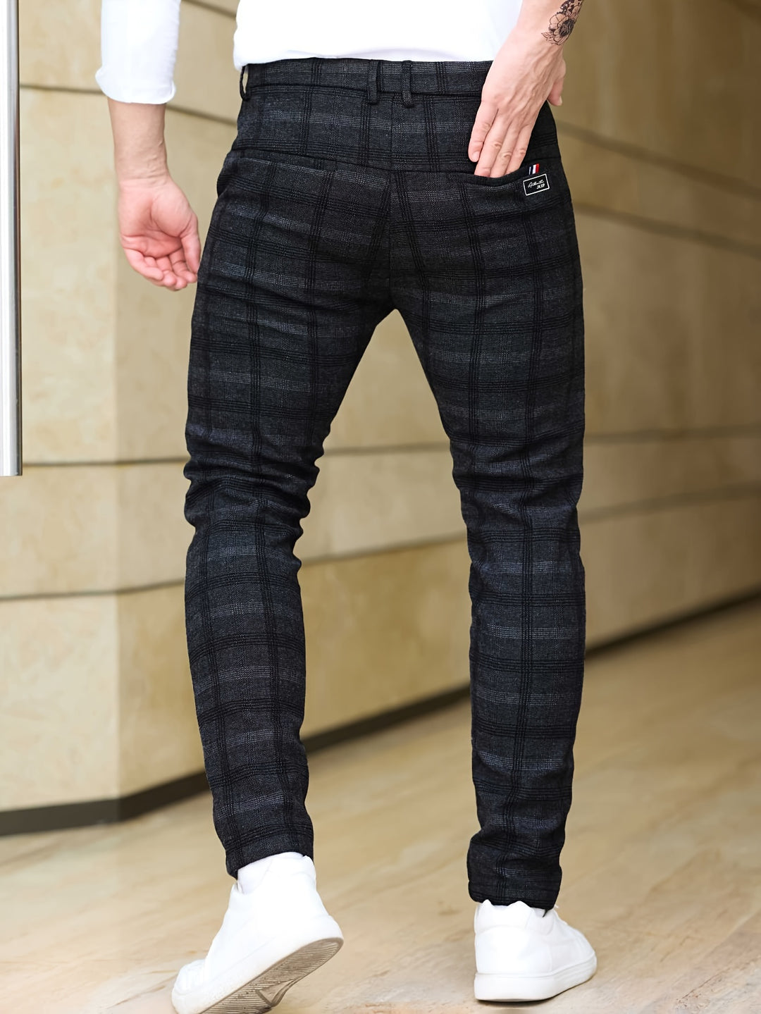 Heren Broek | Slim-Fit Geruit | Stretch & Ritszakken | Trendy & Casual
