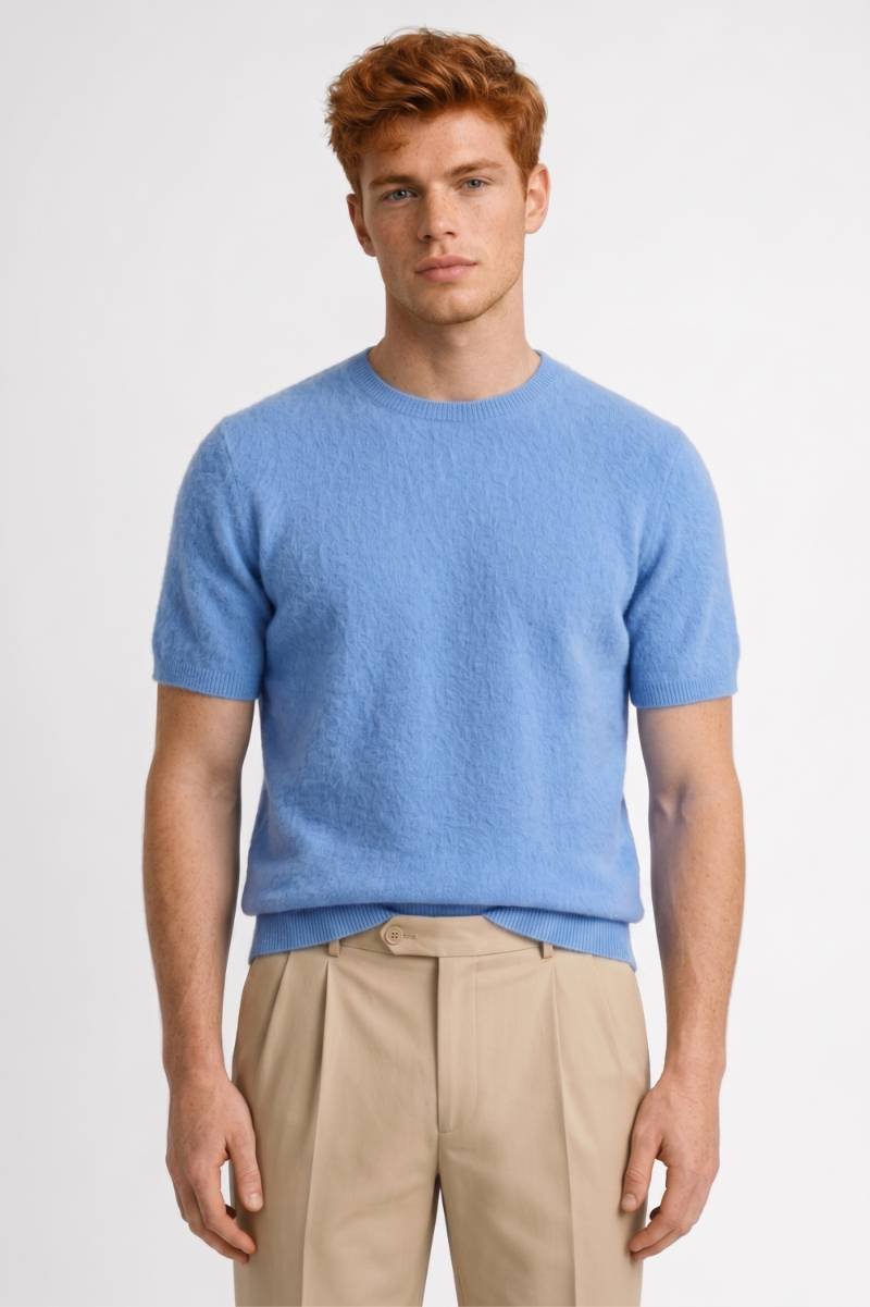 T-Shirt Heren - Fijngebreid met Ronde Hals | Casual