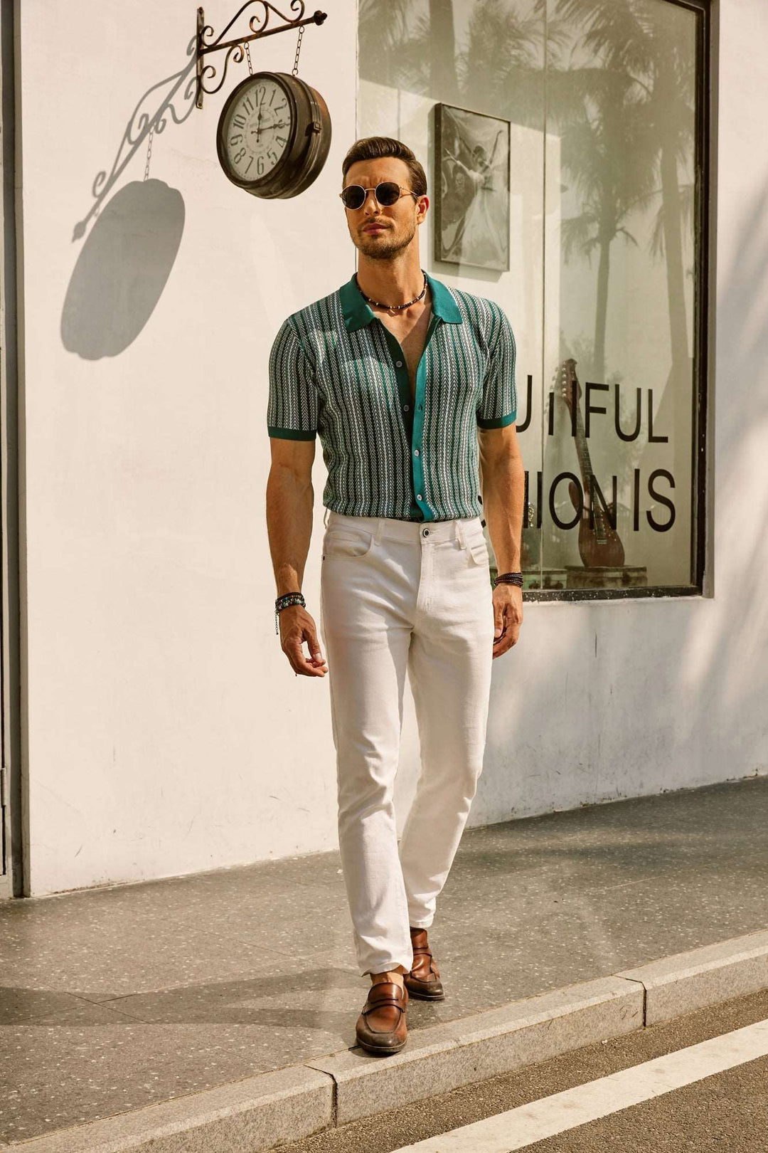 Gestreepte Poloshirt Heren Korte Mouwen Casual