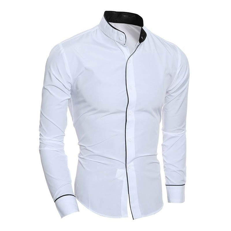 Hendrik | Slim-fit heren overhemd met staande kraag