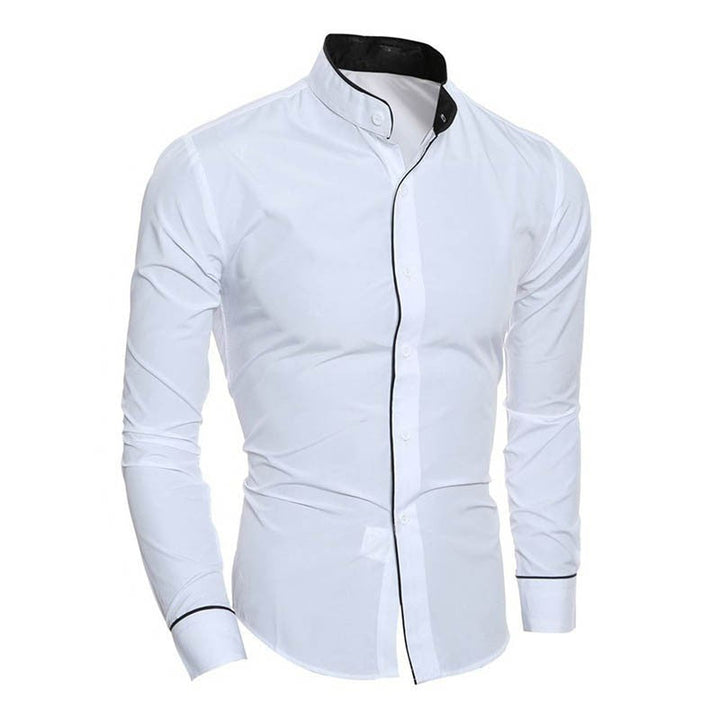 Hendrik | Slim-fit heren overhemd met staande kraag