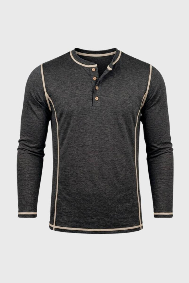 Henley Shirt Heren - Casual met Knoopsluiting | Lange Mouw
