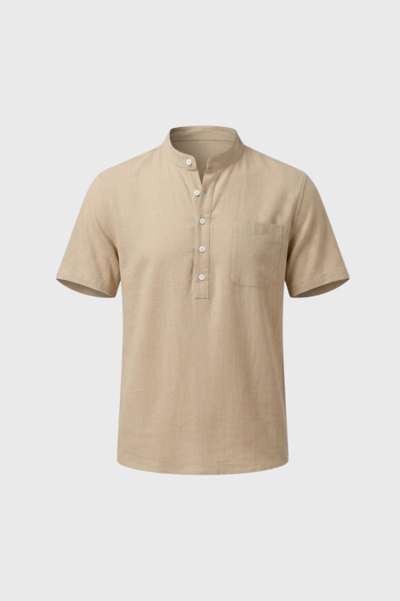 Henley Shirt Heren - Klassiek | Staande Kraag met Knoopsluiting