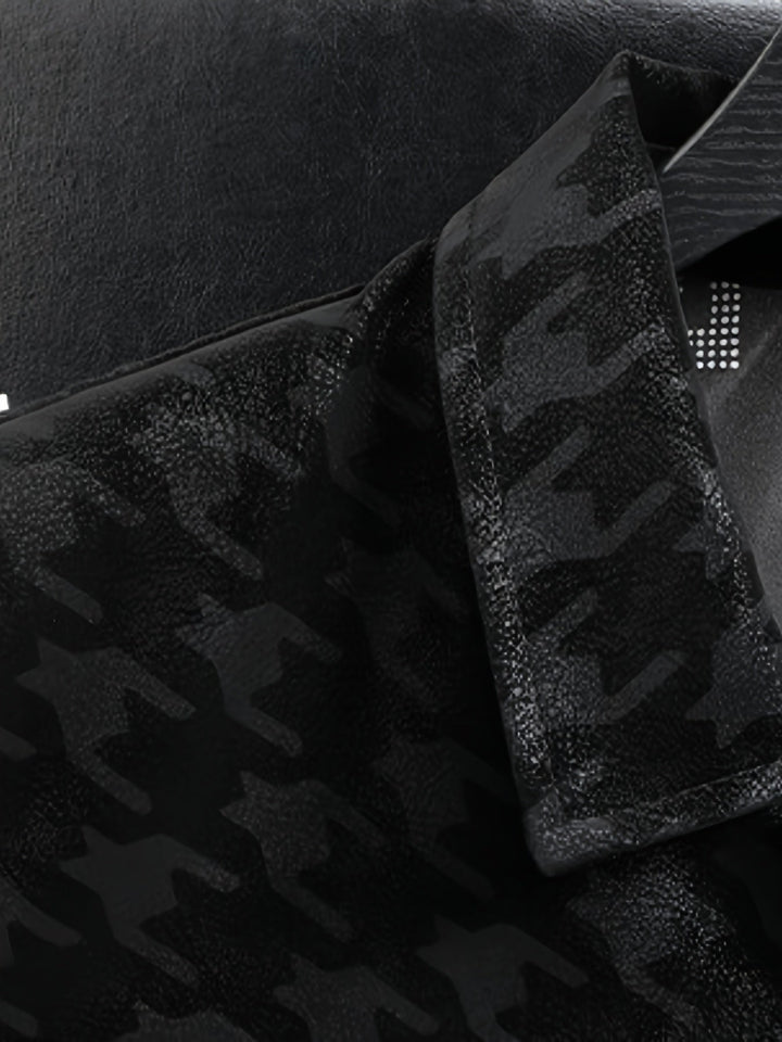 Heren jas met pied-de-poule patroon en fleece voering