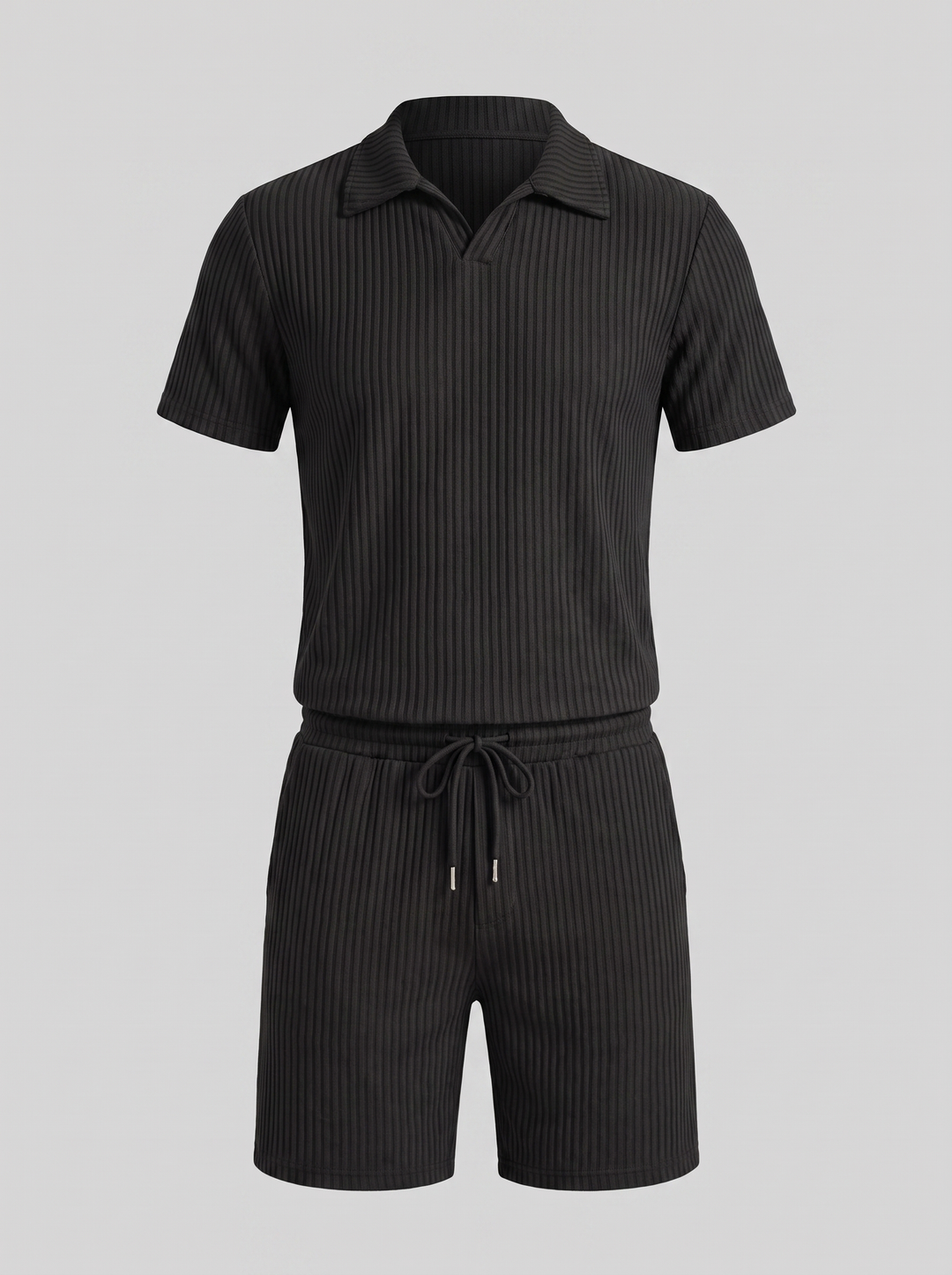 Heren Ribgebreide Polo Set