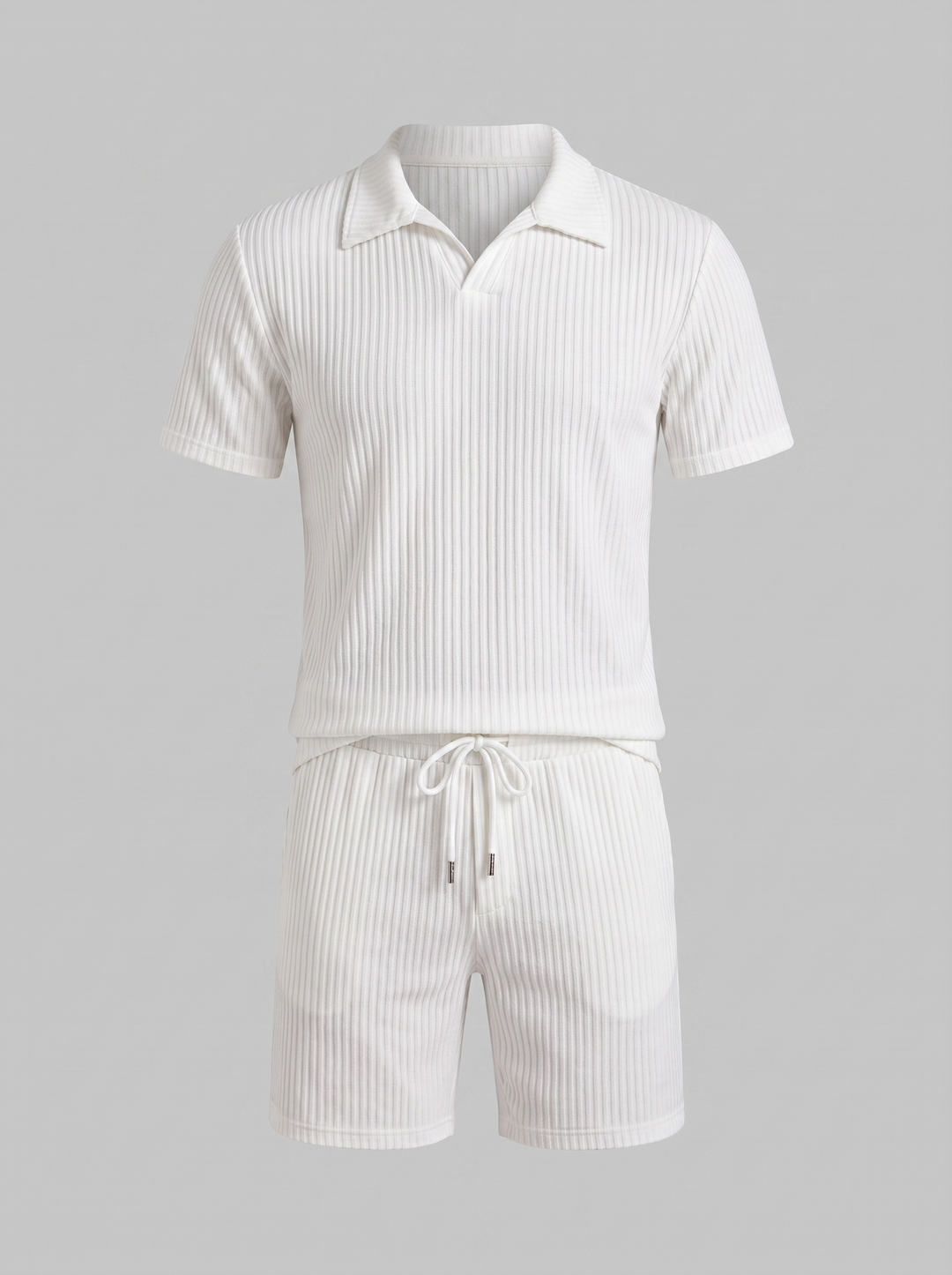 Heren Ribgebreide Polo Set