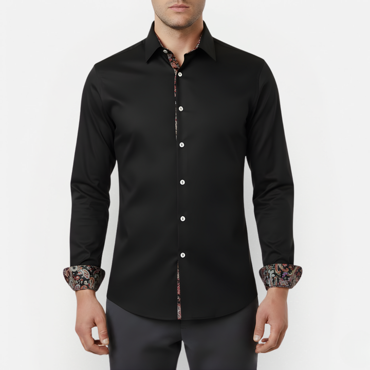 Herenoverhemd Paisley Print Lange Mouwen Casual