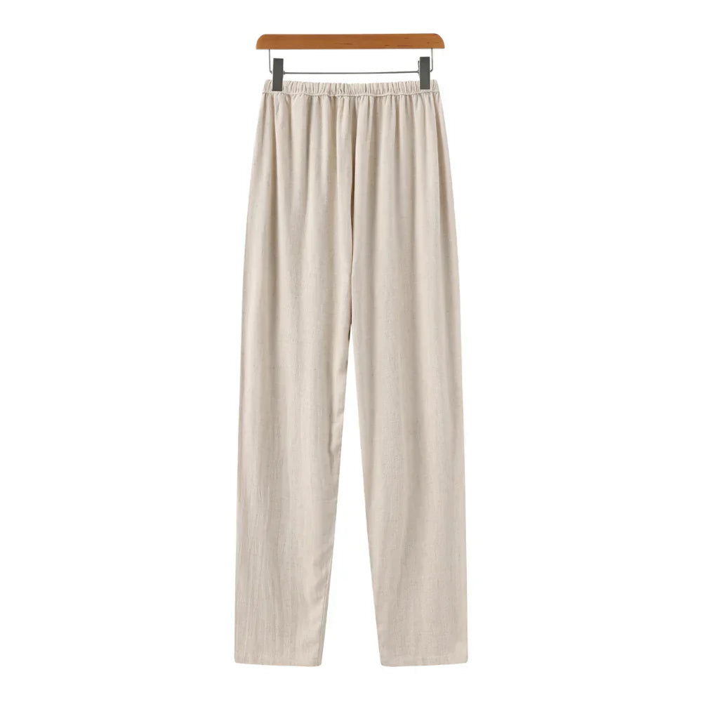 Hessel | Linnen slim fit pantalon