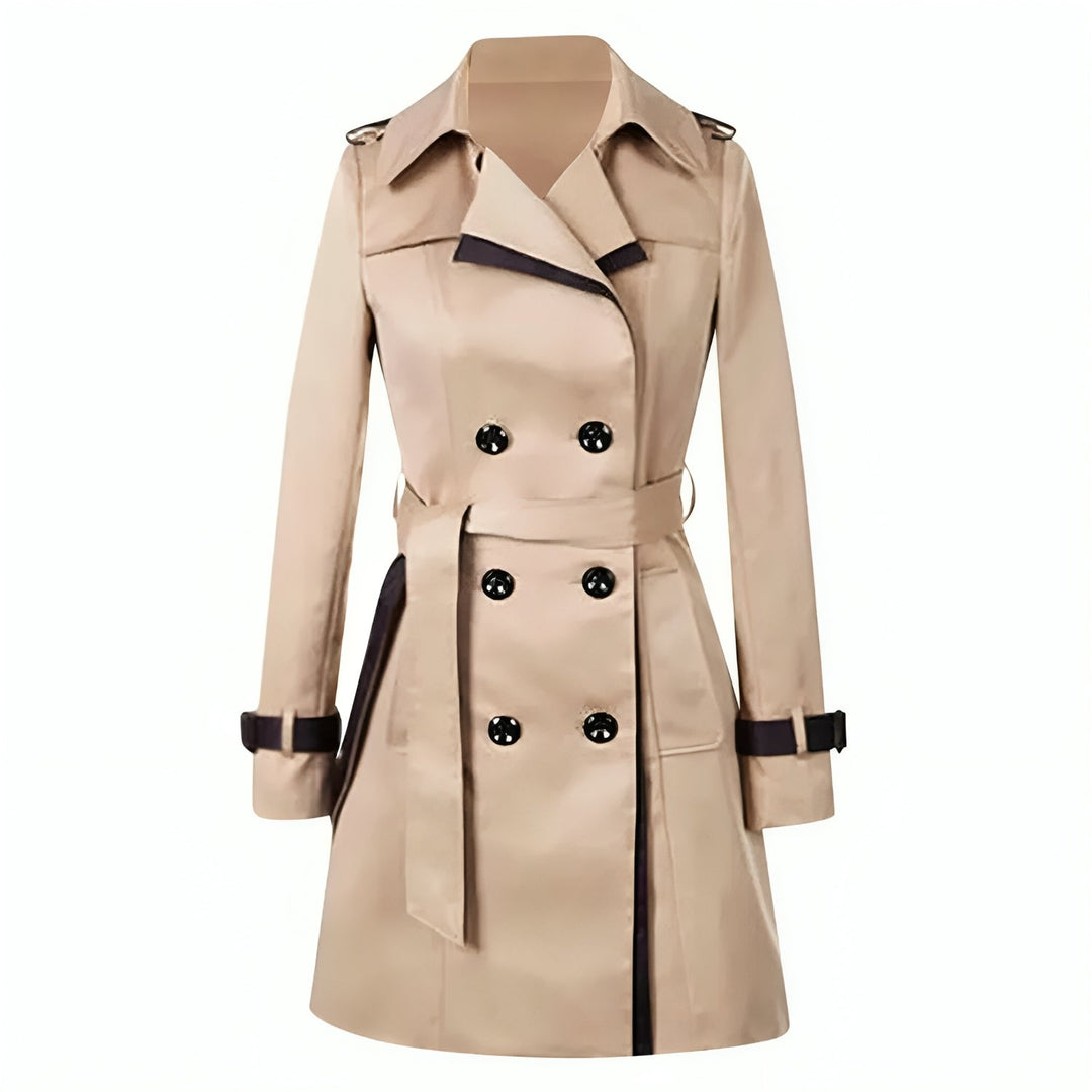 Isabel | Lange dames trenchcoat met wikkel en knopen