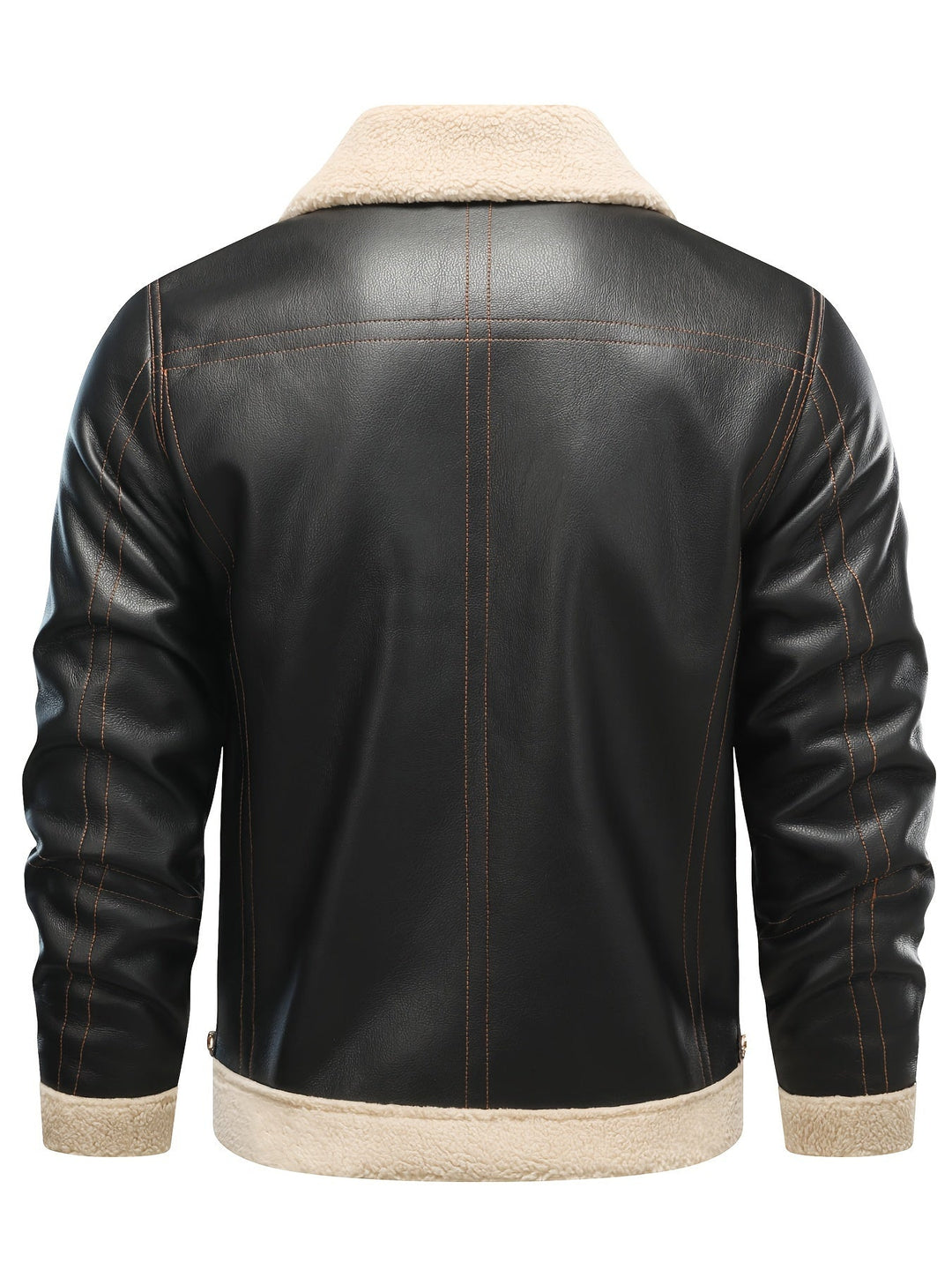 Jasper | Casual PU leren shearling jack met reverskraag