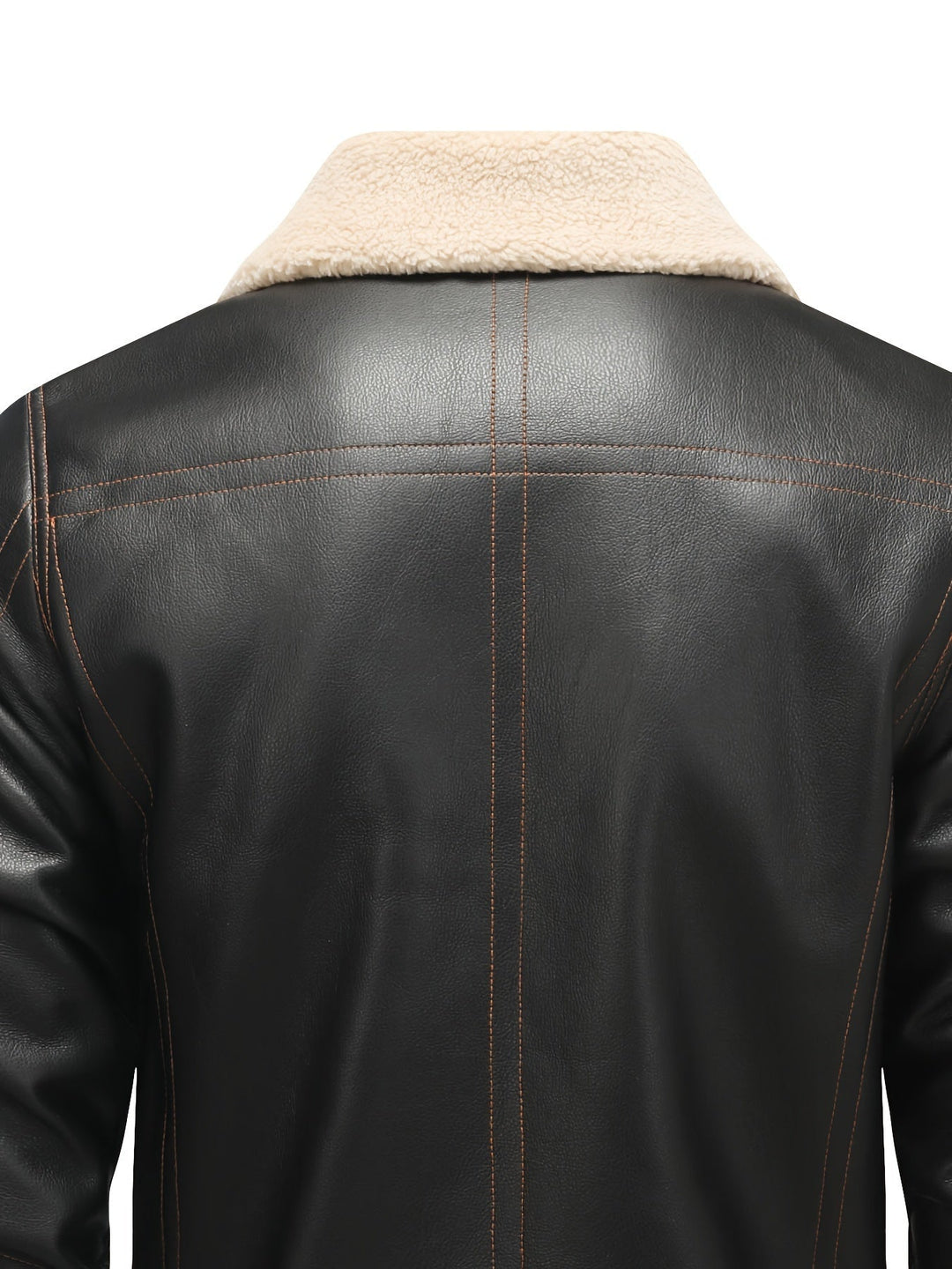 Jasper | Casual PU leren shearling jack met reverskraag