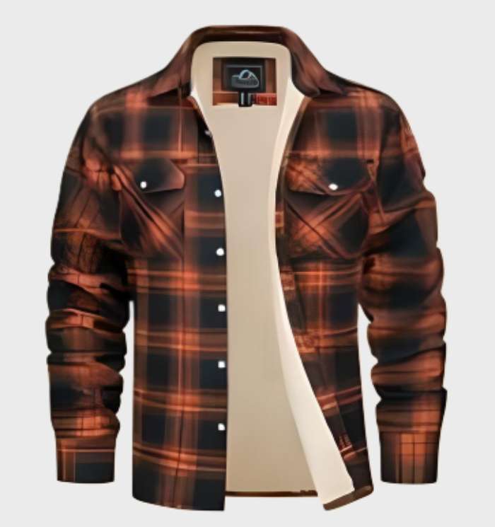 Jasper | Elegant heren flanellen jack in vintage stijl met fleece voering