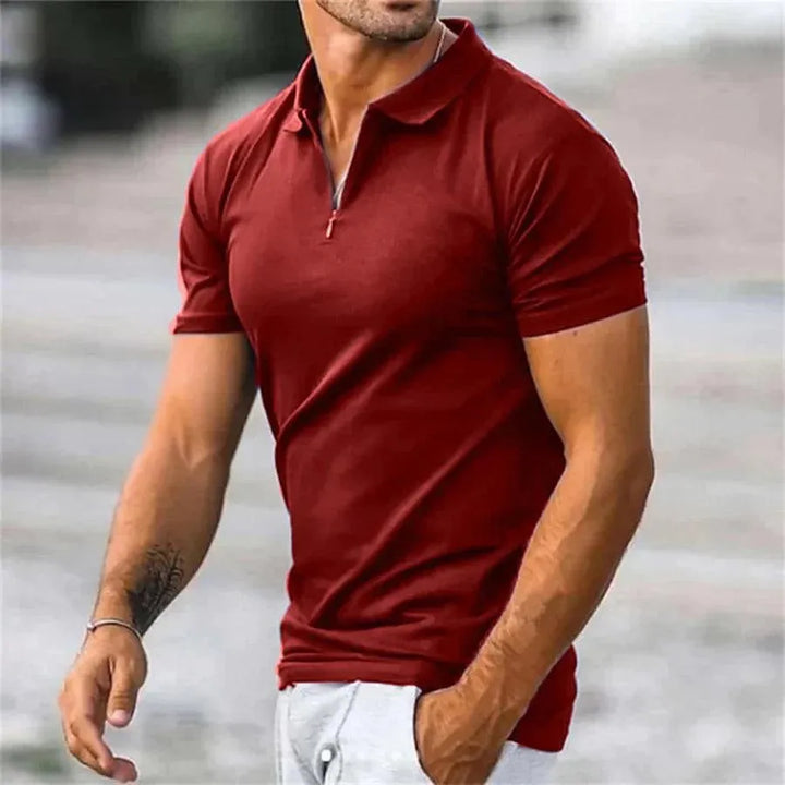 Poloshirt Heren - Slim Fit - Korte Mouwen, Ritssluiting, Comfortabele Stof - Geschikt voor Casual en Sportieve Activiteiten