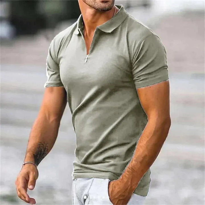 Poloshirt Heren - Slim Fit - Korte Mouwen, Ritssluiting, Comfortabele Stof - Geschikt voor Casual en Sportieve Activiteiten