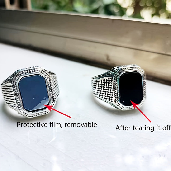 Jeroen | Zwarte ring met strass