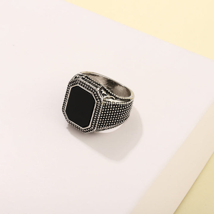 Jeroen | Zwarte ring met strass