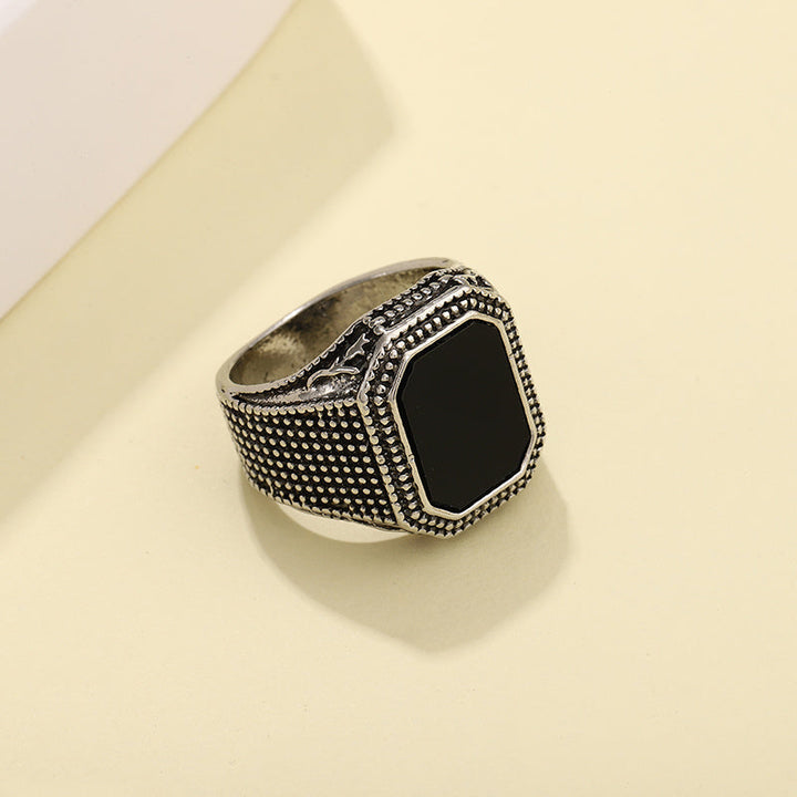 Jeroen | Zwarte ring met strass