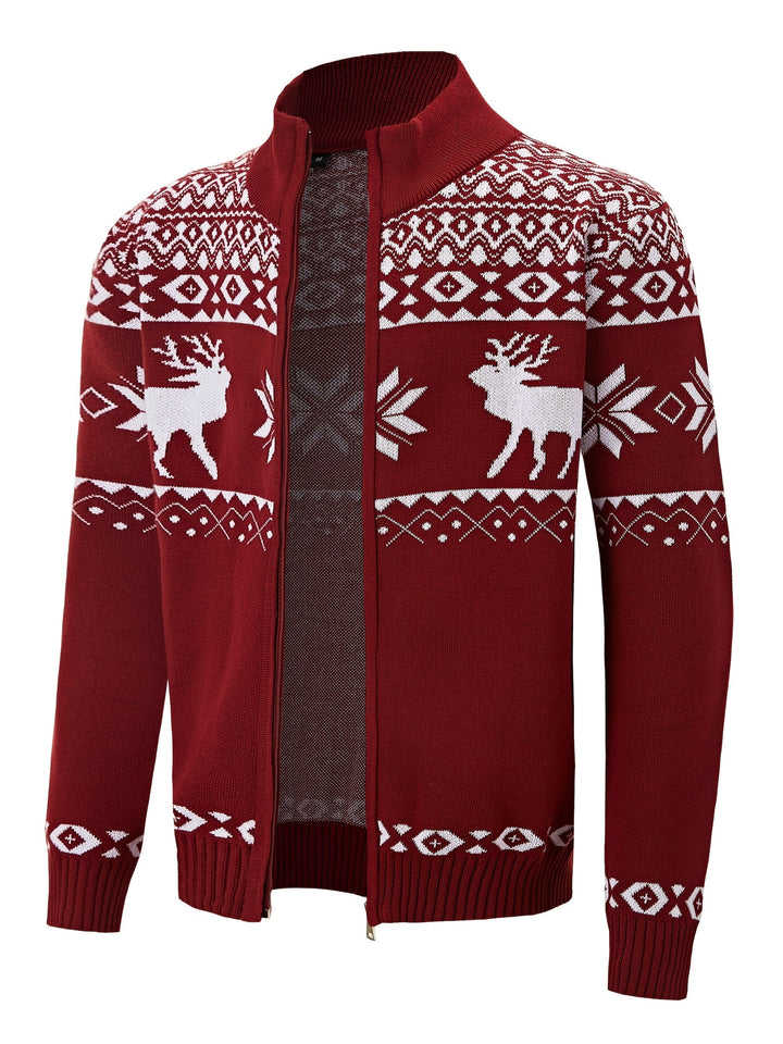 Joris | Casual gebreide cardigan met rendierpatroon