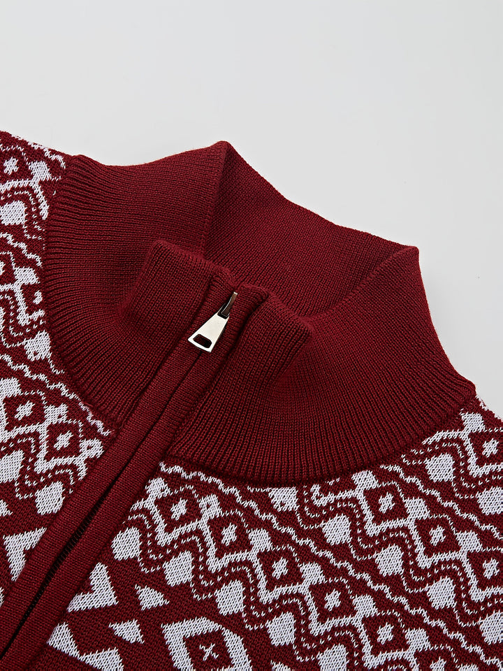 Joris | Casual gebreide cardigan met rendierpatroon