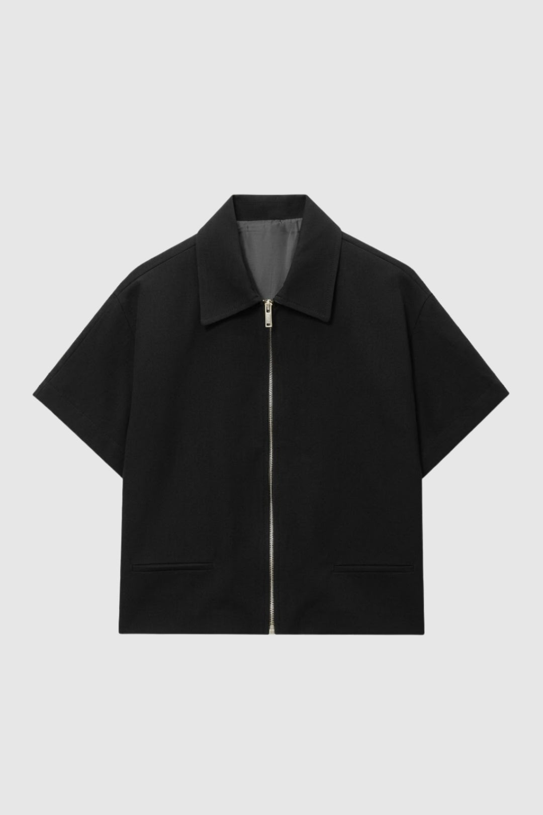 Kort Jasje Dames Cropped Rits Revers Casual Chic