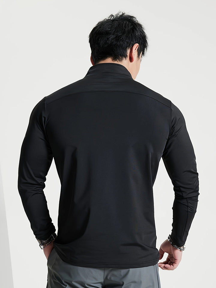 Lars | Slim-fit henley-shirt met halve rits en lange mouwen