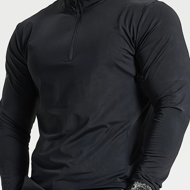 Lars | Slim-fit henley-shirt met halve rits en lange mouwen