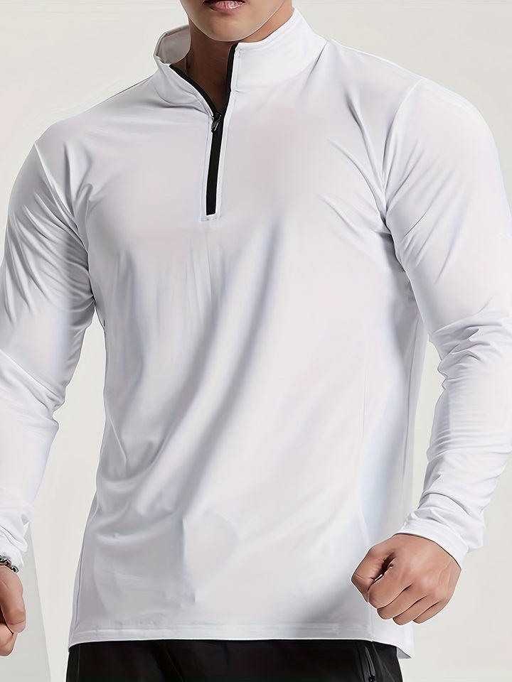 Lars | Slim-fit henley-shirt met halve rits en lange mouwen